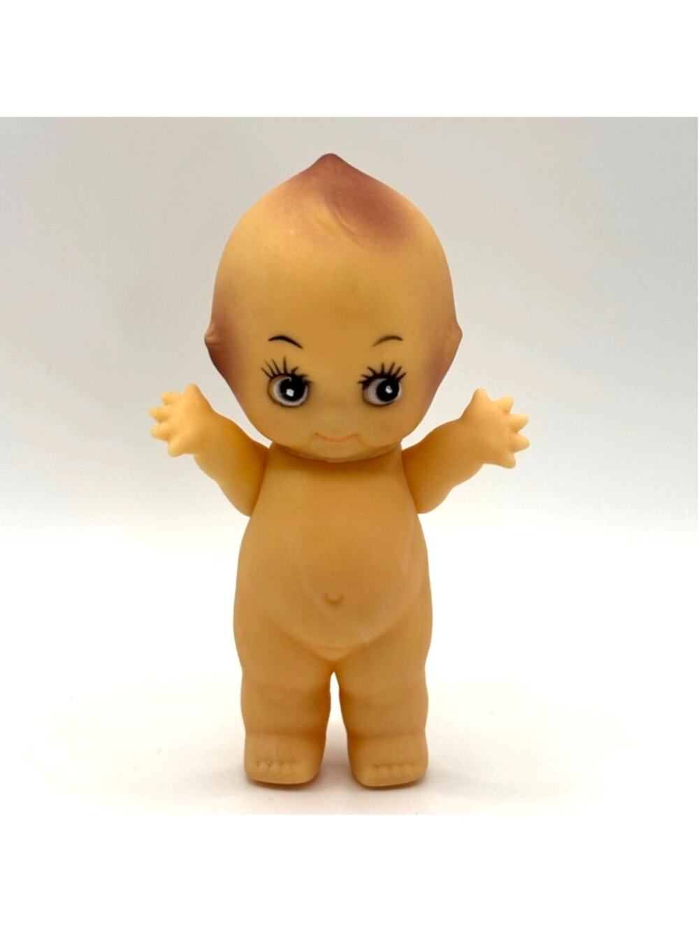 Vintage 1940's Ideal Kewpie Doll, Brown Eyes, Articulated Arms, 4.5" Tall